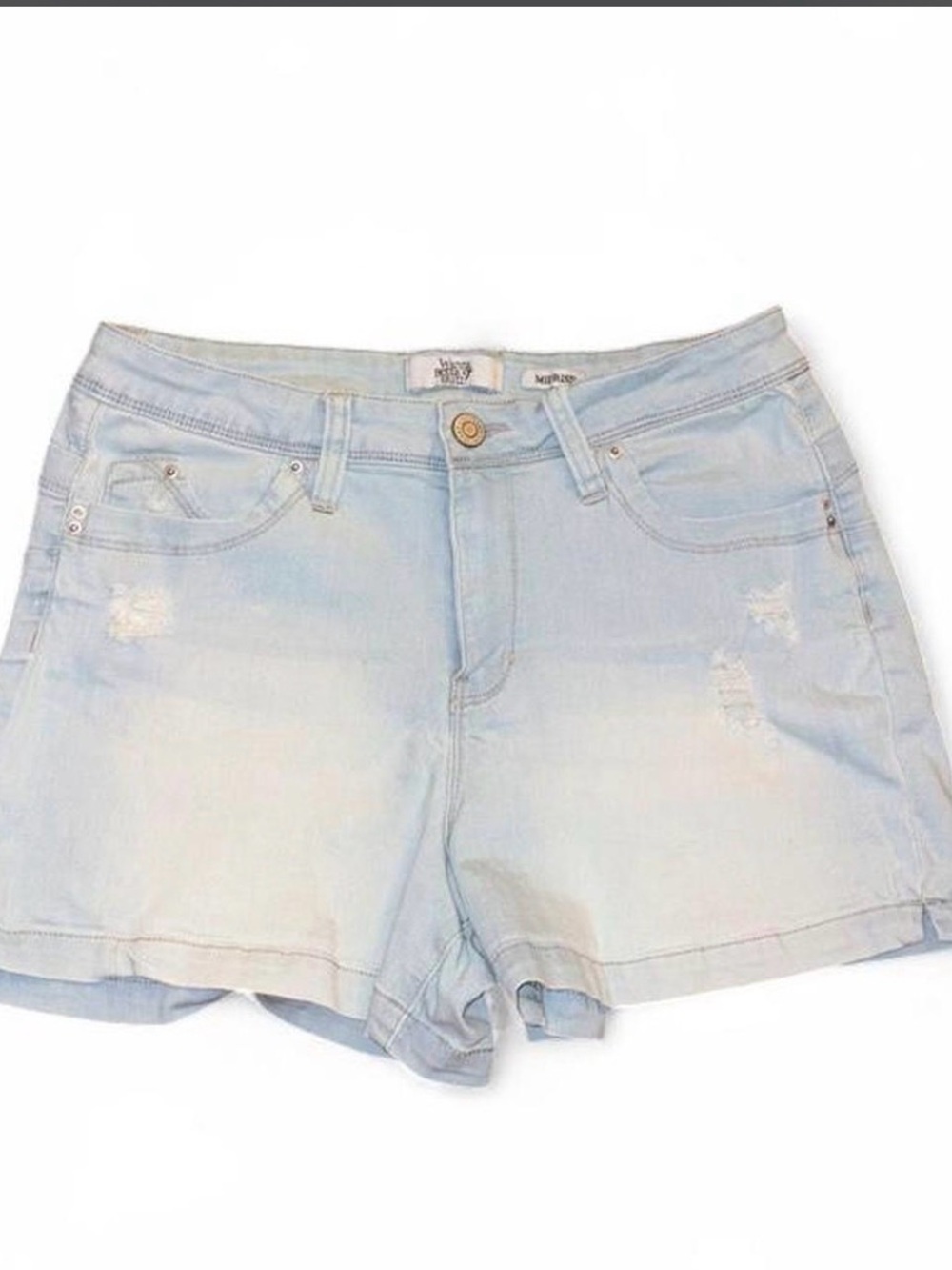 YMI Light Blue Distressed Denim Shorts